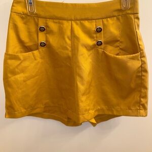 Unique Vintage Mustard High Waist Shorts